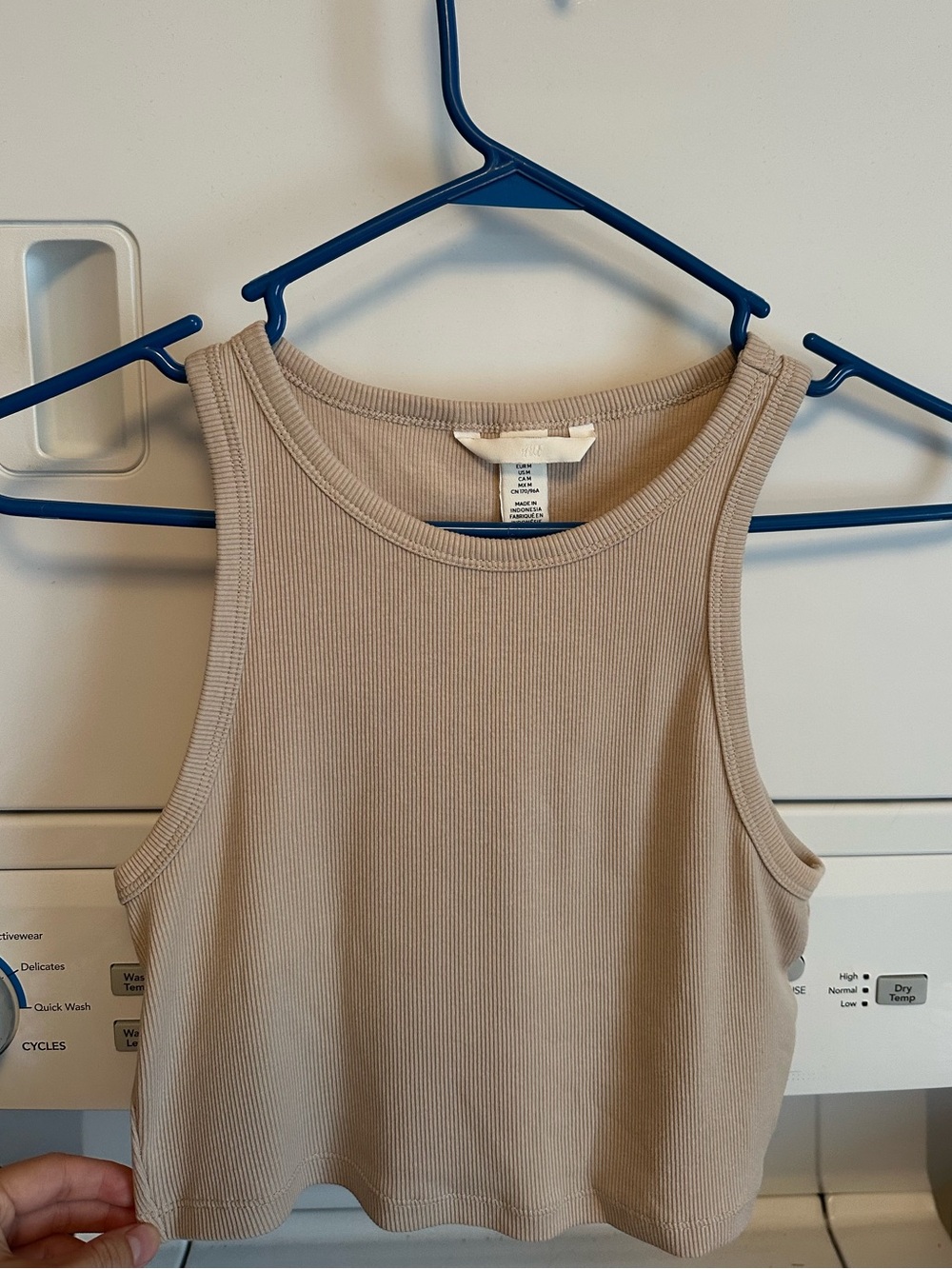 H&M Beige Ribbed Crop Tank